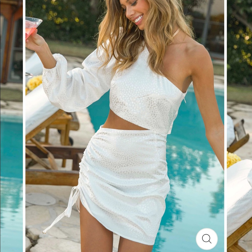 Jaus Stella White Mini Cut Out Dress